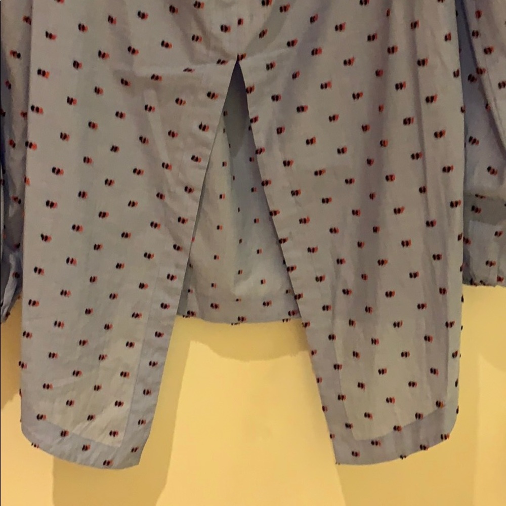 Blue off shoulder top with split back - Picture 6 of 7